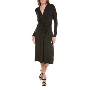 Cabi Women's Black Wrap Long Sleeve Dishi Dress - Medium
